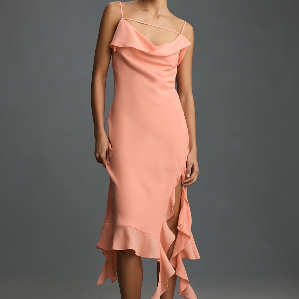 Anthropologie Mare Mare Sleeveless Draped
Asymmetrical Midi Dress